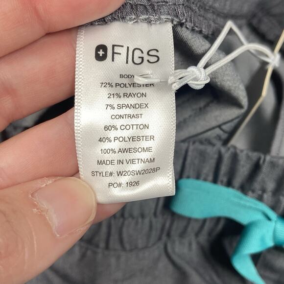 Figs Scrub Pants Women XS Petite Gray High Waisted Zamora Jogger NWT Medical - Picture 6 of 7